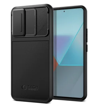 Tech-Protect Velar Cam+ dėklas Redmi Note 13 Pro 5G / Poco X6 5G, juodas