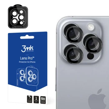 3mk Lens Protection Pro kameros apsauginis stiklas iPhone 16 Pro / 16 Pro Max, juodas