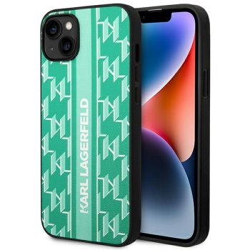 Karl Lagerfeld Monogram Stripe dėklas, skirtas iPhone 14 Plus, žalias