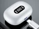 Belaidės Bluetooth į ausis įstatomos ausinės su LED dėklu, baltos