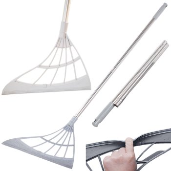 Silicone Broom with Adjustable Handle, 95x30 cm, Grey