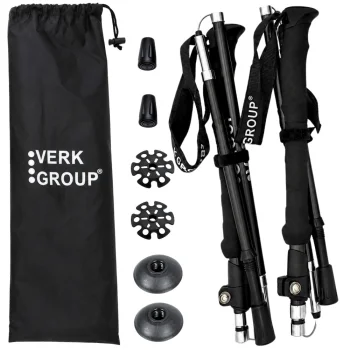 Folding Trekking and Nordic Walking Poles, Black