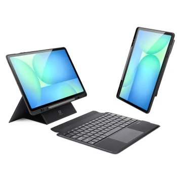 Dux Ducis DK planšetinio kompiuterio dėklas su klaviatūra, skirta Samsung Tab S10 FE+, juodas