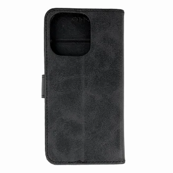 Leather Book Case for iPhone 16 Pro, Black