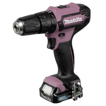 Makita HP333DSAP1 Cordless Combi Drill 12V 2.0Ah with Battery, Charger and Bag, Pink