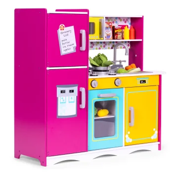 Didelė medinė žaislinė virtuvėlė ECOTOYS 128614, spalvota