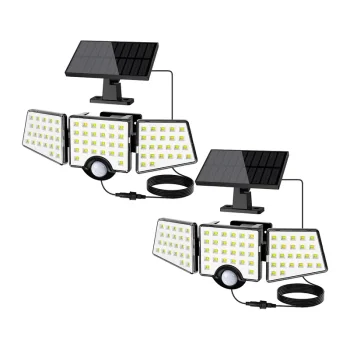LEPRO 640005-DW-2 saulės energija maitinamas LED šviestuvas su judesio davikliu, 2 vnt., baltas