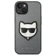 „Karl Lagerfeld Choupette Head Patch“ dėklas „iPhone 14 Plus“, sidabrinis