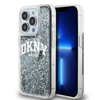 DKNY Liquid Glitter Big Logo dėklas iPhone 13 / 13 Pro, juodas