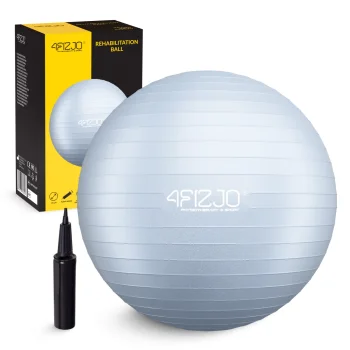 Exercise Ball 65cm 4FIZJO for Yoga, Stability & Physical Therapy, Anti-Burst, Grey