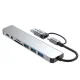 Tech-Protect HB06 8in1 USB-C šakotuvas ir adapteris, pilkas