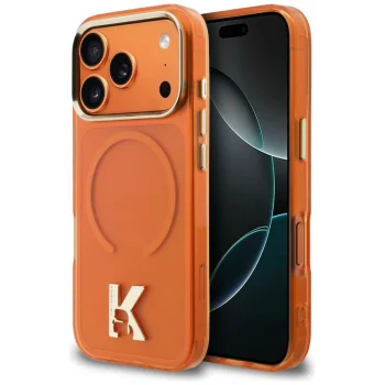 Karl Lagerfeld IML K Head Logo MagSafe dėklas iPhone 17 Pro, oranžinis