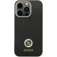 Guess Silicone Logo Strass 4G dėklas iPhone 13 Pro telefonui, juodas