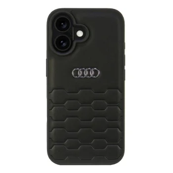 Telefono dėklas Audi Synthetic Leather skirtas iPhone 16 6.1", juodas