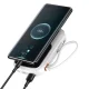 Išorinė baterija Baseus Qpow Pro 20000mAh, 20W su Lightning laidu, balta