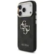 Guess 4G Big 4G Classic Logo dėklas, skirtas iPhone 17 Pro, juodas/auksinis