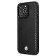 BMW dėklas iPhone 14 Pro telefonui Leather Diamond Pattern, juodas