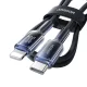 Joyroom S-A42 Crystal-Clear 30W USB-C į Lightning laidas 1.2m, juodas