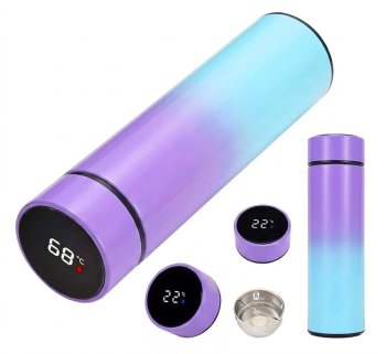 Išmanusis termopuodelis su LCD ekranu Smart 500ml Rainbow