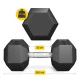 4Fizjo HEX Steel Dumbbell 27.5 kg, Black