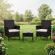 MultiGarden sodo baldų komplektas 138905, 2 kėdės ir stalas, juodas