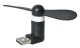 Portable 2-in-1 Mini Fan for Phones with USB and Micro USB, Black