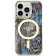 Guess dėklas iPhone 14 Pro su MagSafe, Leopard, Mėlynas
