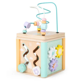 Ecotoys Wooden Educational Cube with Sorter and Maze