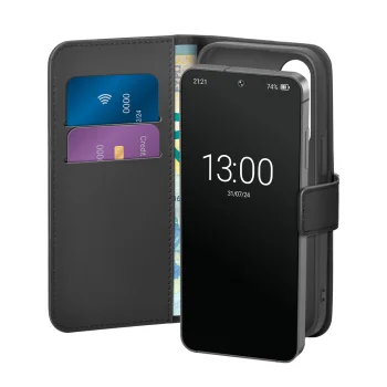 Atverčiamasis dėklas Puro Booklet, skirtas Samsung Galaxy S25, juodas