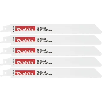 Tiesinio pjūklo geležtės Makita P-04949 BiM 200 mm 24 TPI, 5 vnt.