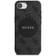 Guess 4G Circle Classic Logo MagSafe dėklas, skirtas iPhone 16e, juodas