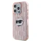 Karl Lagerfeld IML Choupette Head & Monogram dėklas, skirtas iPhone 15 Pro, rožinis