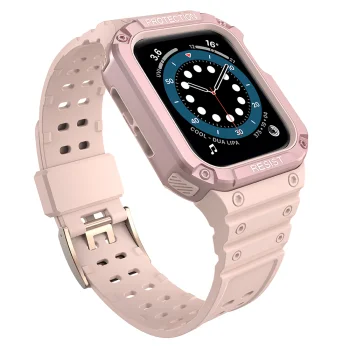 Apsauginis dirželis su dėklu Apple Watch 42/44/45mm (Rožinis)
