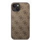 Guess dėklas iPhone 15 Plus telefonui 4G Metal Gold Logo, rudas