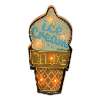 Forever Light Retro LED metalinis dekoratyvinis ženklas Ice Cream