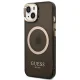 Guess GUHMP14SHTCMK Gold Outline MagSafe dėklas iPhone 14 Juodas/Auksinis