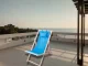 Folding Wooden Beach and Garden Sun Lounger with Cushion, Blue