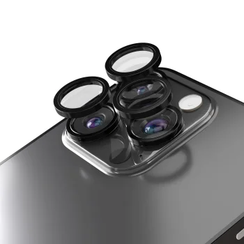 Etteri kameros apsauginis stiklas, skirtas iPhone 16 Pro / 16 Pro Max, juodas
