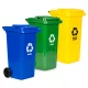 Multistore 3x120L šiukšlių konteinerių rinkinys, mėlynas/žalias/geltonas