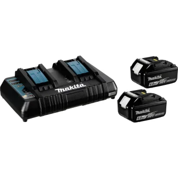 Akumuliatorių ir kroviklio rinkinys Makita 198077-8 (2x BL1860B 18V 6.0Ah + DC18RD + MAKPAC)