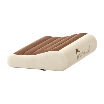 Inflatable Travel Pillow Flextail Zero Pillow Memory Foam Brown