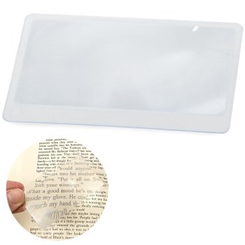Credit Card Size Fresnel Magnifying Glass for Reading, 85x55 mm