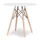 ModernHome skandinaviško stiliaus apvalus valgomasis stalas, 80 cm, baltas