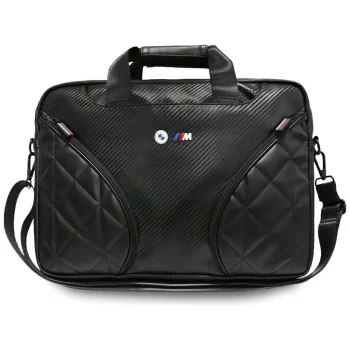 BMW Carbon Pockets & Metal Logo 16" nešiojamojo kompiuterio krepšys, juodas