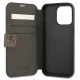 Guess 4G Big Metal Logo atverčiamasis dėklas iPhone 13 Pro Max, rudas