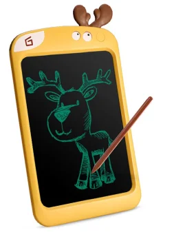 Grafinė piešimo planšetė vaikams LCD 8.5", Geltonas elniukas