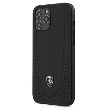 Ferrari iPhone 12 Pro Max dėklas Off Track Perforated, juodas
