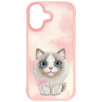 Nimmy iPhone 17 dėklas Big Eyed Pet 2.0 Cat, rožinis