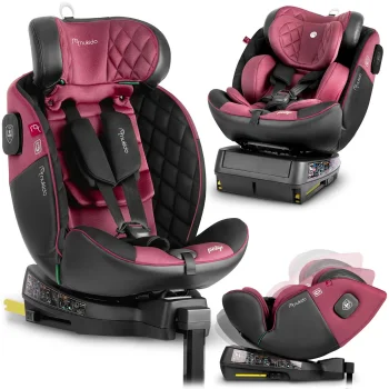 Nukido Prestige Line automobilinė kėdutė 0-36 kg ISOFIX, juoda/rožinė