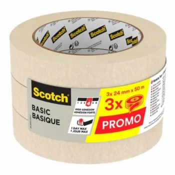 Dažymo juosta Scotch Basic 24 mm x 50 m, smėlio spalvos, 3 vnt.